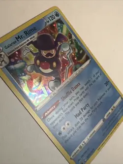 HD SWIRL Galarian Mr. Rime SWSH079 Sword & Shield Promo AUTHENTIC Pokemon Card 2 - Image 3