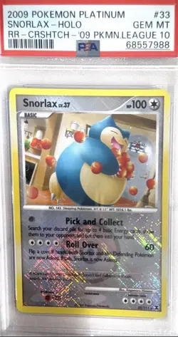 SNORLAX HOLO 33/111 Pokemon platinum CROSSHATCH-2009 POKEMON LEAGUE PSA 10 - Image 4