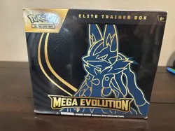 POKEMON TCG MEGA EVOLUTION ETB ELITE TRAINER BOX (LUCARIO) DMG c - Image 1