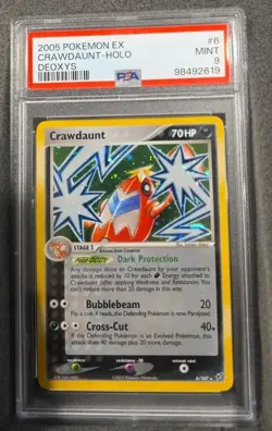 POKEMON CARD CRAWDAUNT HOLO 6 EX DEOXYS #6 GRADED PSA 9 MINT VINTAGE POP 69 - Image 1