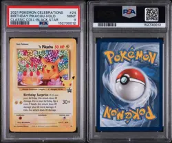 BIRTHDAY PIKACHU 2021 POKEMON CELEBRATIONS CLASSIC COLLECTION #24 PSA 9 - Image 3