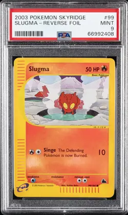 2003 POKEMON SKYRIDGE #99 SLUGMA-REVERSE FOIL PSA 9 - Image 1