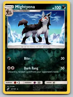 Mightyena 87/181 Rare Team Up Pokemon Reverse Holo LP - Image 1