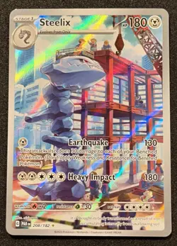 Pokemon TCG Steelix 208/182 Illustration Rare Paradox Rift Pokemon Near Mint - Image 1