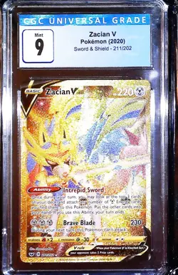 Zacian V SECRET 211/202 CGC 9 Blue Label - Sword & Shield Pokemon Free Ship - Image 1