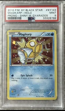 PSA 9 2016 POKEMON XY BLACK STAR PROMO SHINY MEGA GYARADOS #XY143 MAGIKARP HOLO - Image 1
