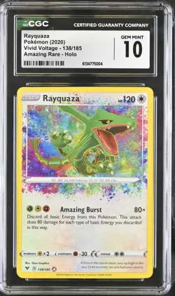 Rayquaza Amazing Rare 138/185 Vivid Voltage CGC 10 Gem Mint Pokemon (FREE S&H) - Image 1
