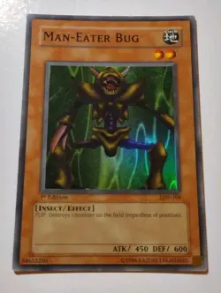 Yugioh Man-Eater Bug LOB-108 Super Rare 1st Edition North American Release - Image 1