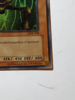 Yugioh Man-Eater Bug LOB-108 Super Rare 1st Edition North American Release - Image 5