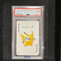 2000 Japanese Pokemon Pikachu #025A Joker Gold Playing Card PSA 9 Mint - Image 1
