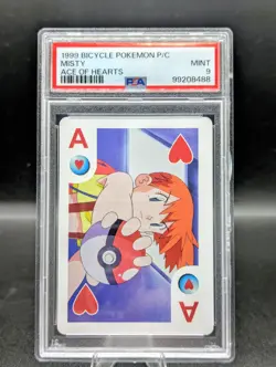 1999 Pokemon Bicycle Misty Ace of Hearts, Low Pop 10, Playing Card MINT 💧🚀💧🚀 - Image 1
