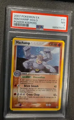 POKEMON CARD MACHAMP HOLO SWIRL 11 EX POWER KEEPERS #11 GRADED PSA 7 VINTAGE - Image 2