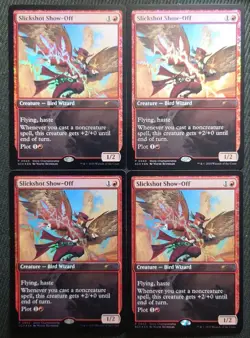Mtg Full Art Promo Foil Set Of 4 Slickshot Show-Off - Image 1