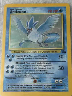 Pokemon ARTICUNO 2/62 Holo Fossil Unlimited 1999 NM - Image 1