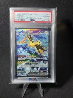 Zapdos EX 202/165 Pokemon Scarlet Violet 151 Special Illustration Rare PSA 10 - Image 1