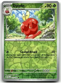Dipplin 13/142 Common Stellar Crown Pokemon Reverse Holo Lightly Played - Image 1