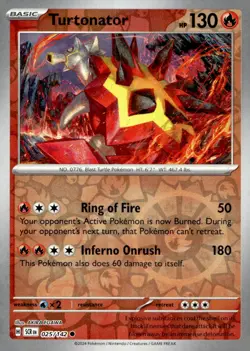 Turtonator 25/142 Common Stellar Crown Pokemon Reverse Holo Lightly Played - Image 1