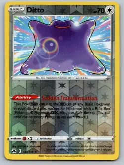 Ditto 107/159 Holo Rare Crown Zenith Pokemon Reverse Holo Near Mint - Image 1