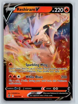 Reshiram Pokemon TCG Silver Tempest Ultra Rare 024/195 Pokemon NM Foil - Image 1