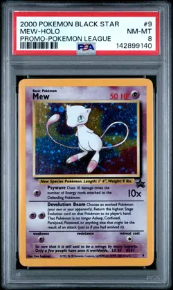 PSA 9 MINT Mew 09/53 Wotc Black Star Pokemon League Promo Holo - Image 1