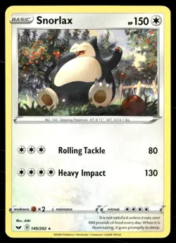 Snorlax 140/202 Sword & Shield Pokemon NM - Image 1