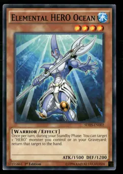 Elemental HERO Ocean SDHS-EN002 Common / Short Print Yu-Gi-Oh 1st Edition NM - Image 1