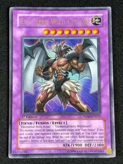 YUGIOH EVIL HERO WILD CYCLONE DP06-EN011 1ST ULTRA NM - Image 1