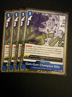 One piece Tcg Gum Gum Champions Rifle X4 Eb01 Full Play set - Image 1