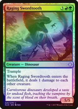 Raging Swordtooth FOIL Ixalan NM Red Green Uncommon MAGIC MTG CARD ABUGames - Image 1