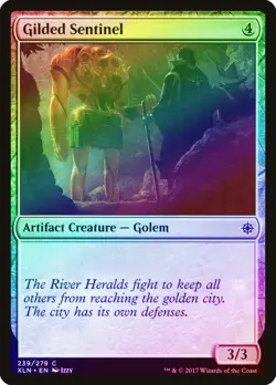 Gilded Sentinel FOIL Ixalan NM Artifact Common MAGIC GATHERING CARD ABUGames - Image 1