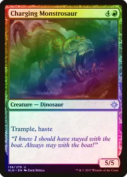 Charging Monstrosaur FOIL Ixalan NM Red Uncommon MAGIC GATHERING CARD ABUGames - Image 1