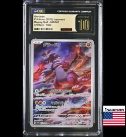 PRISTINE CGC 10 Groudon AR 069 ac3a Raging Surf Japanese Pokemon Card psa - Image 1