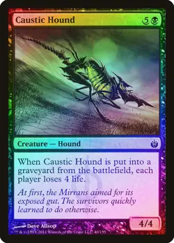 Caustic Hound FOIL Mirrodin Besieged NM Black Common MAGIC MTG CARD ABUGames - Image 1
