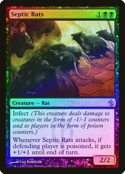 Septic Rats FOIL Mirrodin Besieged NM Black Uncommon MAGIC MTG CARD ABUGames - Image 1