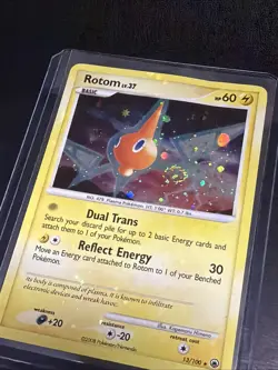 Rotom 13/100 - Majestic Dawn Holo Pokemon Card, 2008 Holo bleed SWIRL 💫🩸 - Image 3