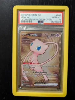 Pokemon TCG Mew ex Full Art 151 UPC Gold Metal Promo Card 205 PSA 10 GEM MT - Image 1