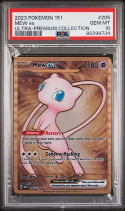 Pokemon TCG Mew ex Full Art 151 UPC Gold Metal Promo Card 205 PSA 10 GEM MT - Image 2
