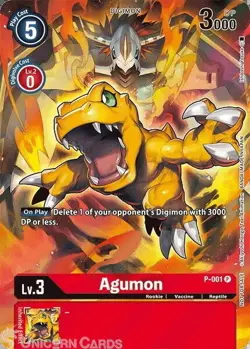 P-001 Agumon Promo Alternative Art Mint Digimon Card - Image 1
