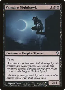 Vampire Nighthawk Zendikar NM Black Uncommon MAGIC THE GATHERING CARD ABUGames - Image 1