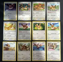 Pokemon TCG Eevee Lot: 12 Card Collection Set - Image 1