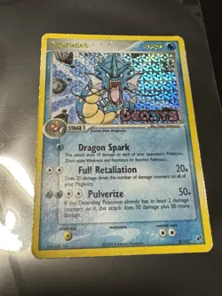 Gyarados EX Deoxys Stamped 8/107 Reverse Holo Pokemon Card Damaged - Image 1