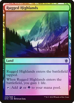 Rugged Highlands FOIL Khans of Tarkir PLD Land Common MAGIC MTG CARD ABUGames - Image 1