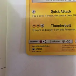 Pokemon TCG Pikachu SM227 Promo Holo Basic 60 HP English Card - Image 2