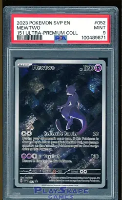 Pokemon Card PSA 9 Mewtwo SVP 052 151 UPC Alt Art Rare AR Promo Holo 2023 - Image 1