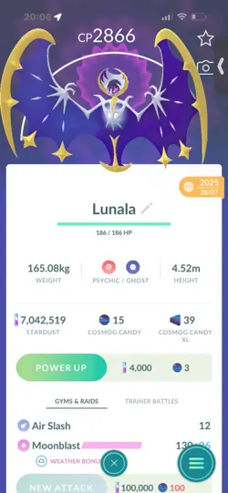 Pokemon Go Legendary Lunala ( Normal ) - Image 1