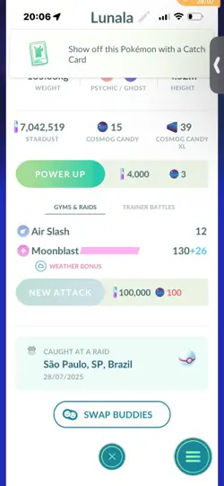 Pokemon Go Legendary Lunala ( Normal ) - Image 2
