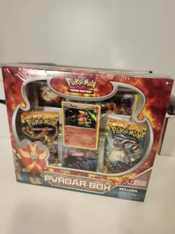 Pokemon XY Flashfire Sealed Pyroar Collection Box 3 Boosters + 3 Holo Foils 2014 - Image 1