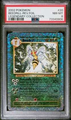 Pokemon Legendary Collection 20/110 Beedrill Reverse Foil PSA 8 - Image 1