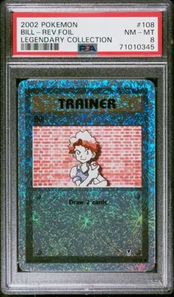Pokemon Legendary Collection 108/110 Bill Reverse Foil PSA 8 - Image 1