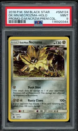 2018 PSA 9 Pokemon SM Dusk Mane Necrozma Holo BSP SM124 Black Star Promo Card - Image 1